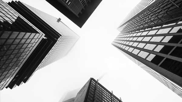 high rise buildings reaching into the sky