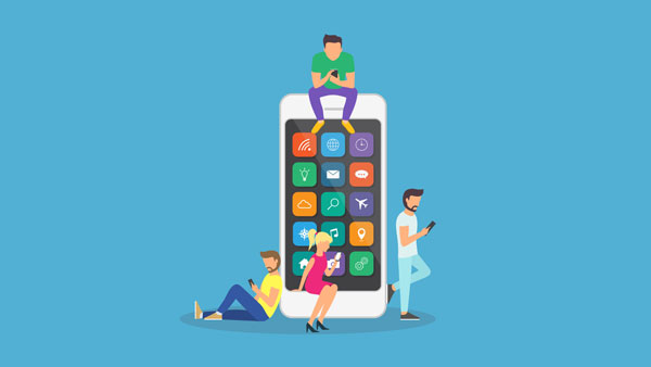 People using digital banking apps