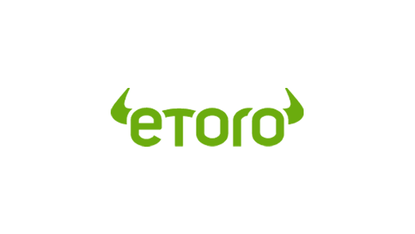 Etoro logo with bullhorns on each side